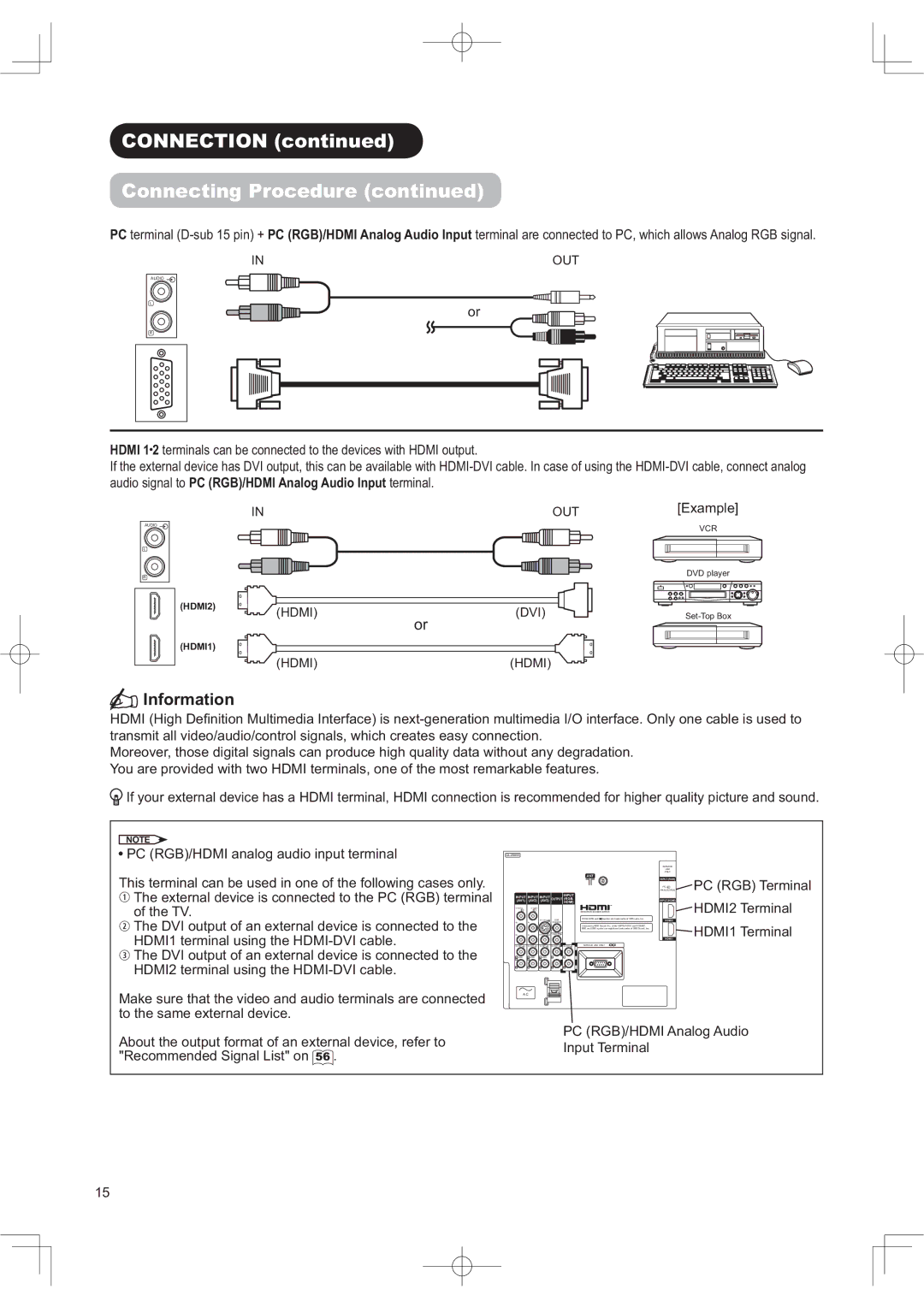 Hitachi 50PD960DTA manual ,Qirupdwlrq, +0,WHUPLQDOXVLQJWKH+0,9,FDEOH, +0,WHUPLQDOXVLQJWKH+0,9,FDEOH 