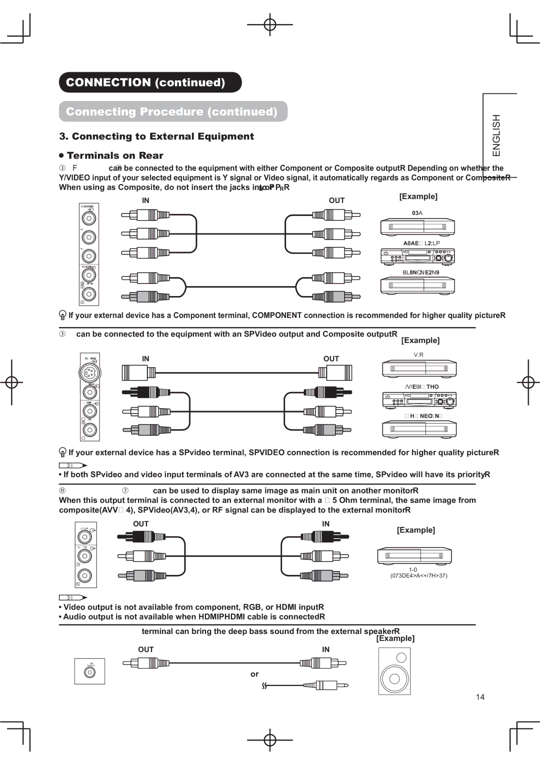 Hitachi 50PD9800TA manual 211&7,21FRQWLQXHG, RQQHFWLQJ3URFHGXUHFRQWLQXHG, Dpsoh@ 