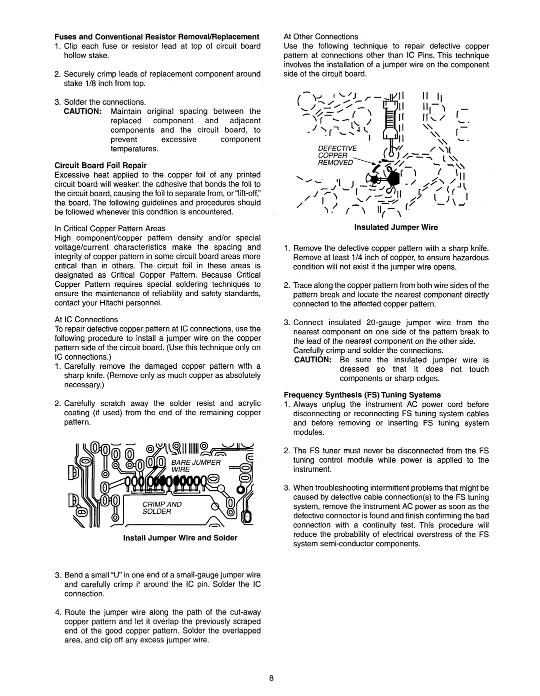 Hitachi 50SBX78B, 60SBX78B service manual Insulated Jumper Wire, Bare Jumper 