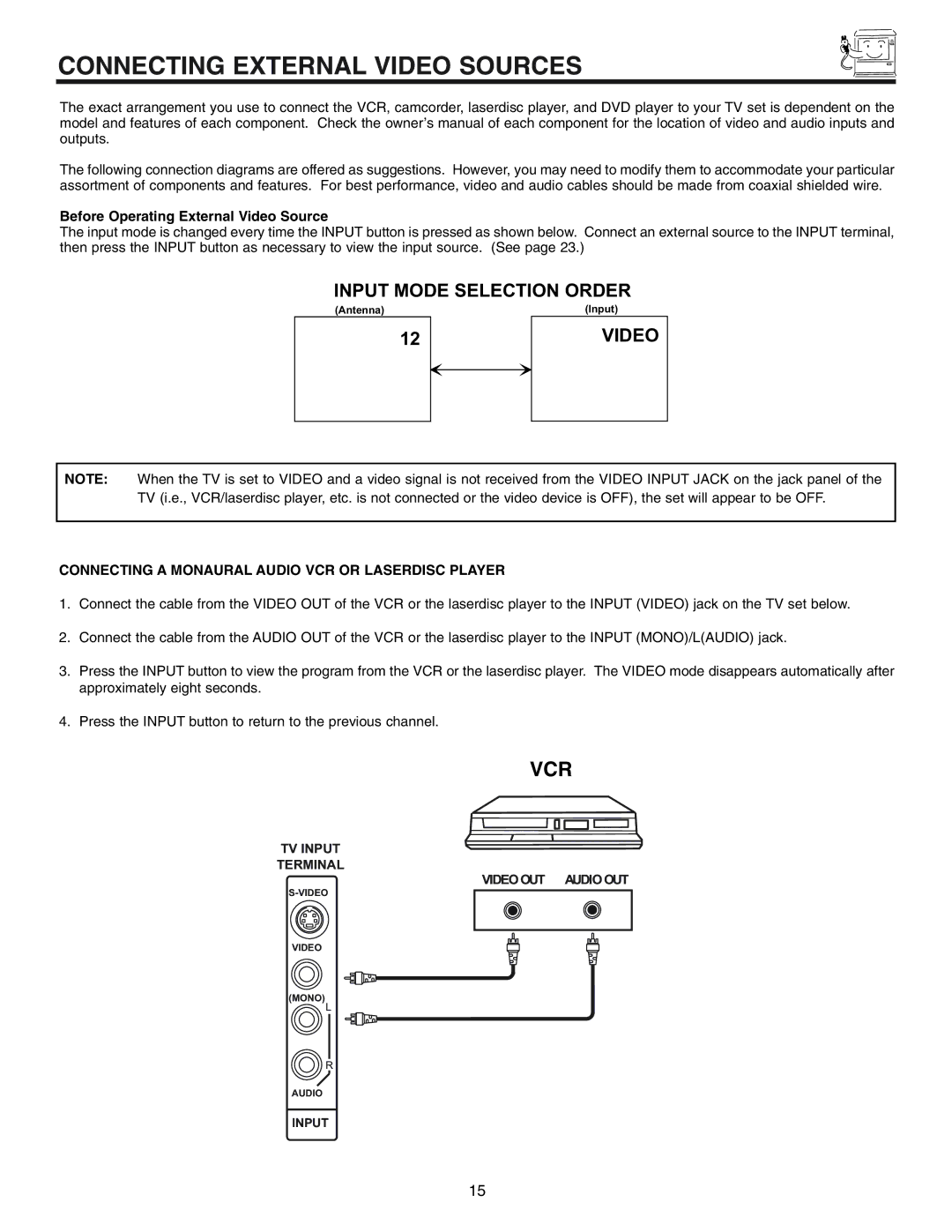 Hitachi 50UX57B 60UX57B manual Connecting External Video Sources, Before Operating External Video Source 