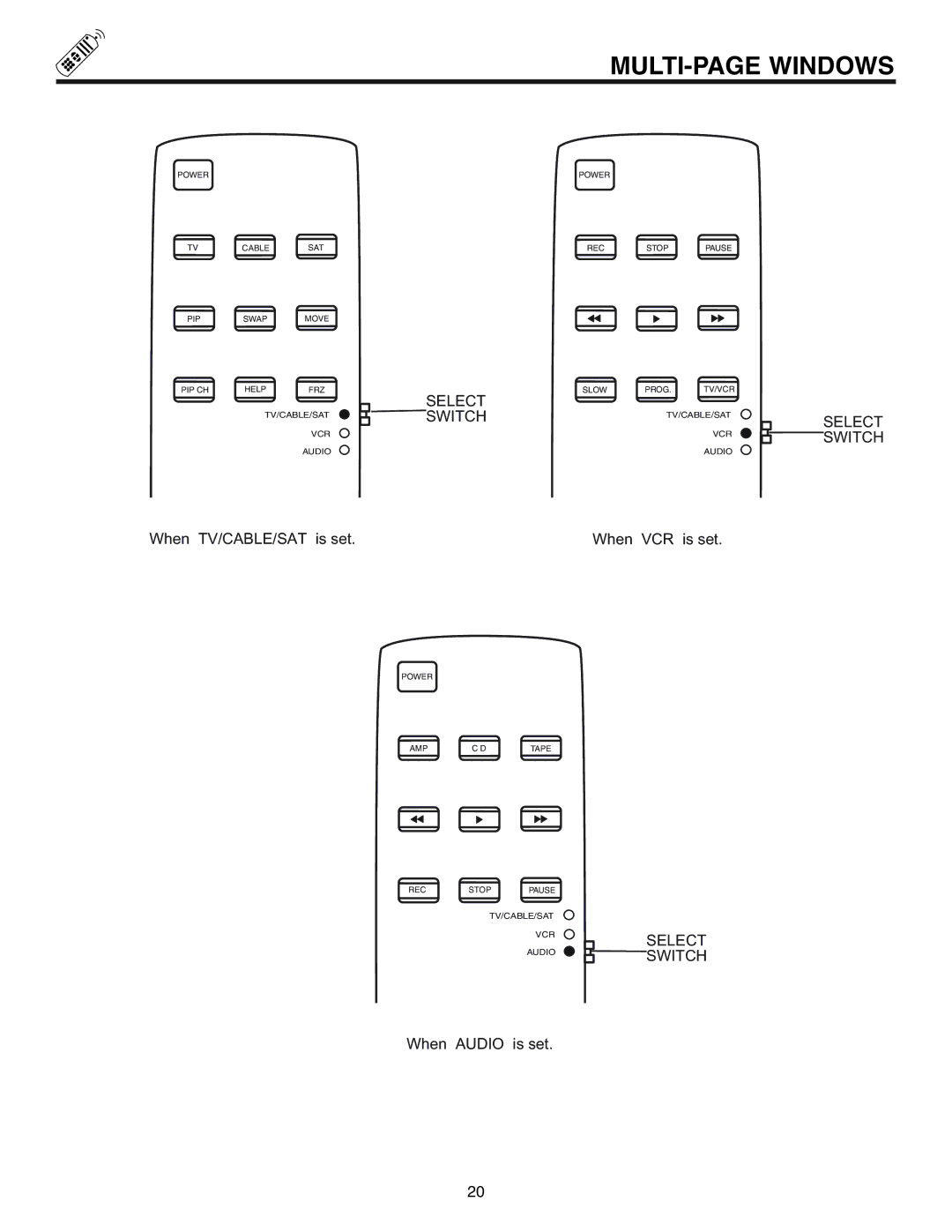 Hitachi 50UX57B 60UX57B manual MULTI-PAGE Windows, Switch 