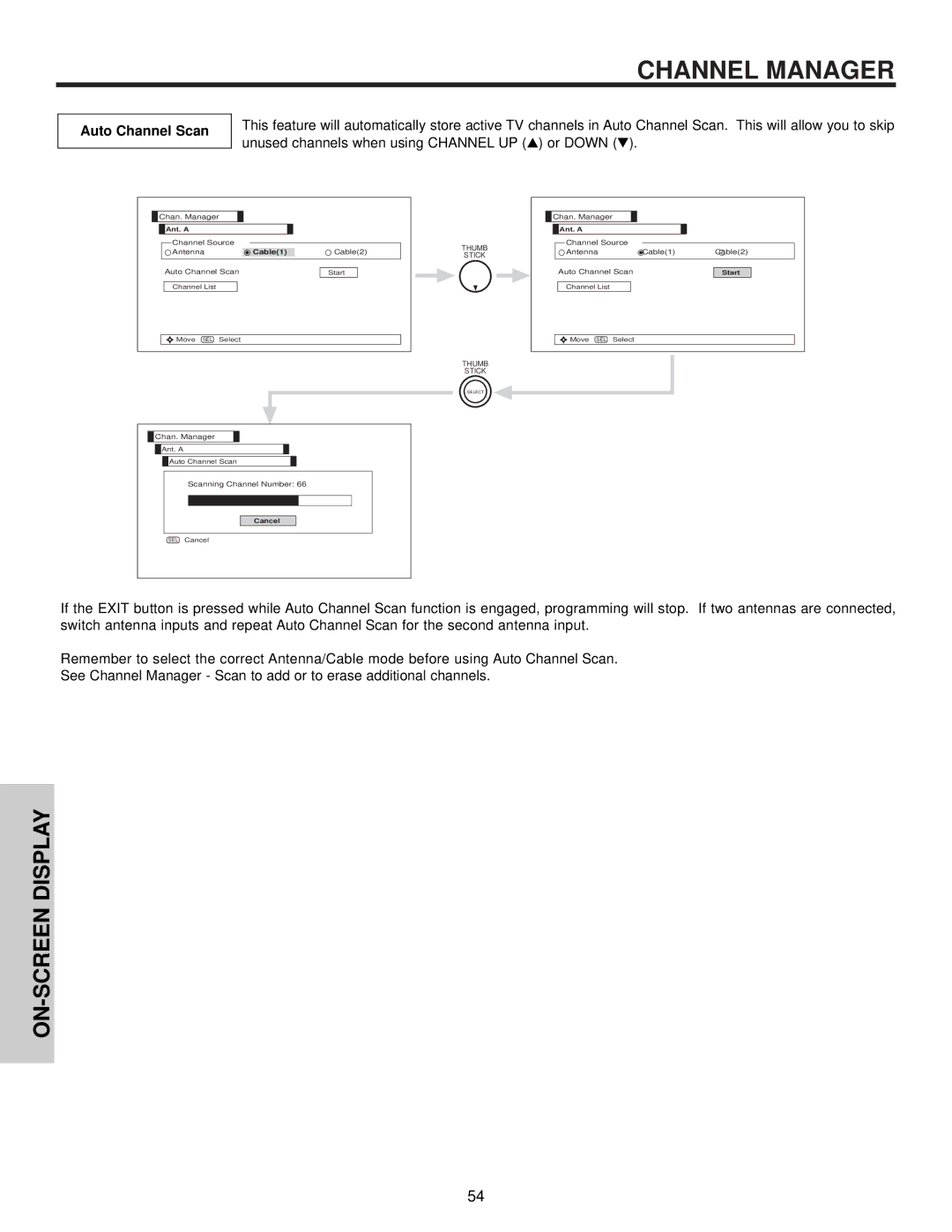 Hitachi 50V500, 60v500 important safety instructions Auto Channel Scan, Cable1 