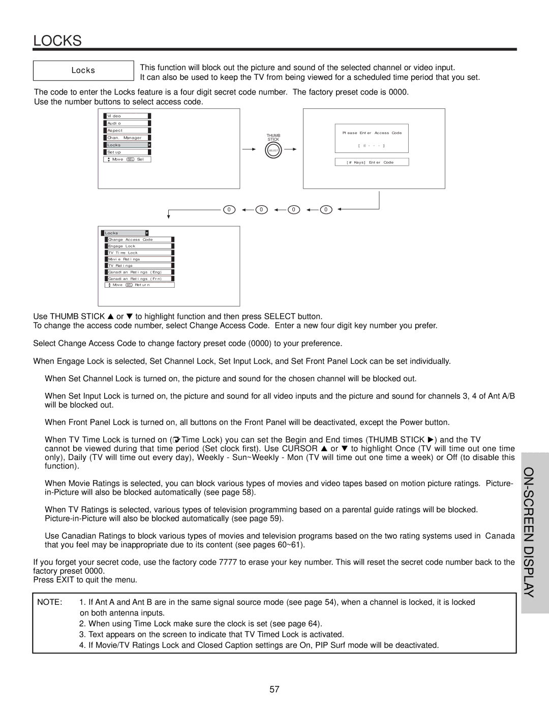 Hitachi 60v500, 50V500 important safety instructions Locks 