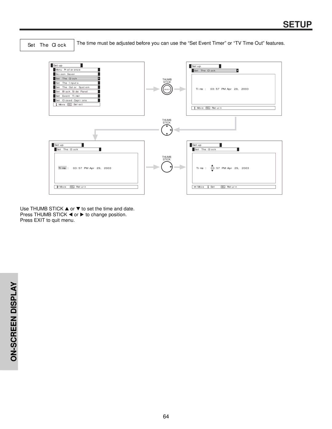 Hitachi 50V500, 60v500 important safety instructions Set The Clock 