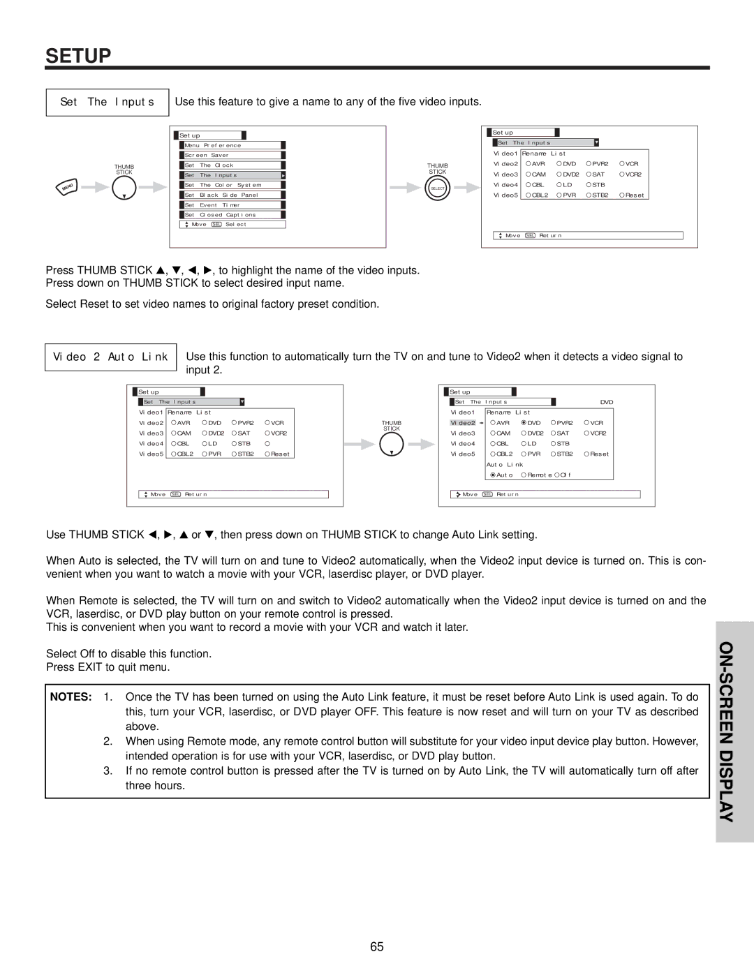 Hitachi 60v500, 50V500 important safety instructions Set The Inputs 