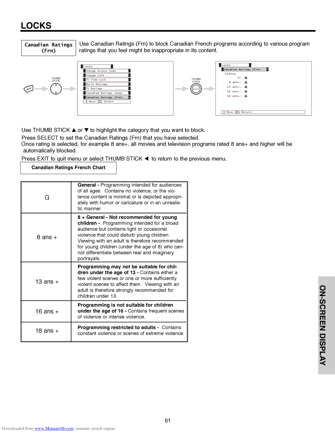 Hitachi 50V500E, 50V500G, 50V500A, 60V500E, 60V500A important safety instructions Canadian Ratings, Frn 