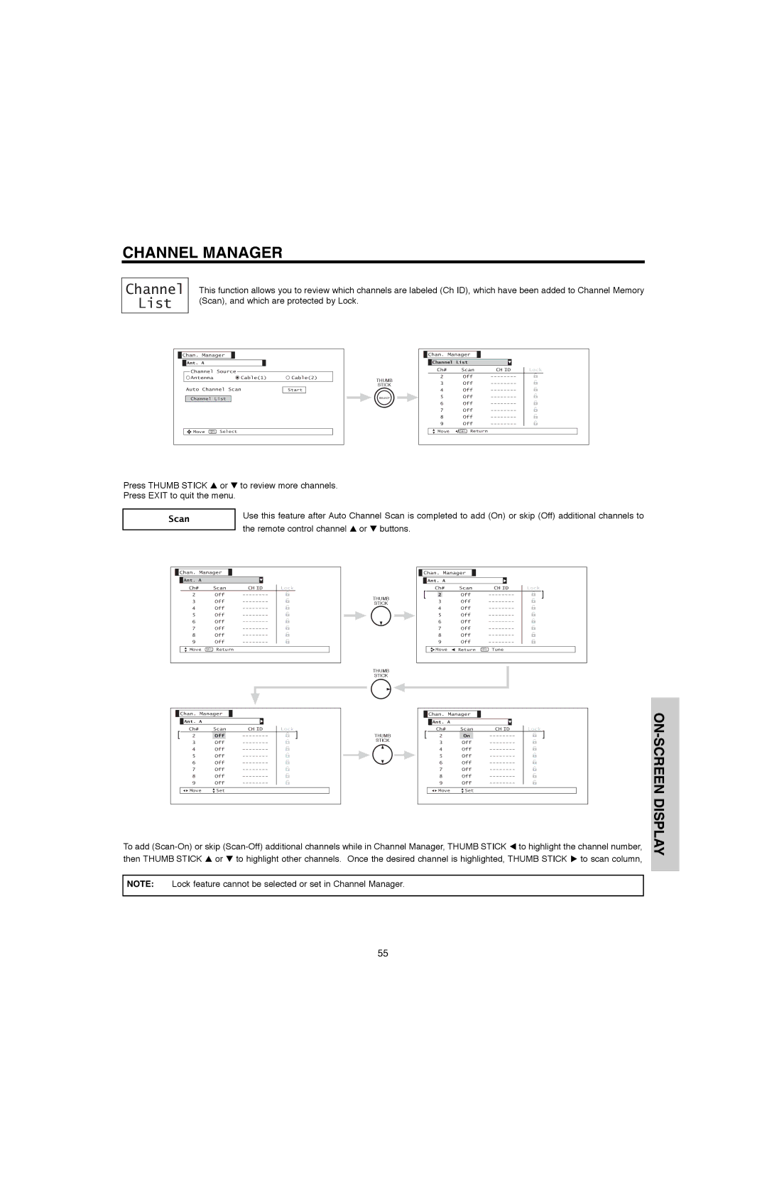 Hitachi 60V500A, 50V500G, 50V500E, 60V500E important safety instructions Channel List, Scan 