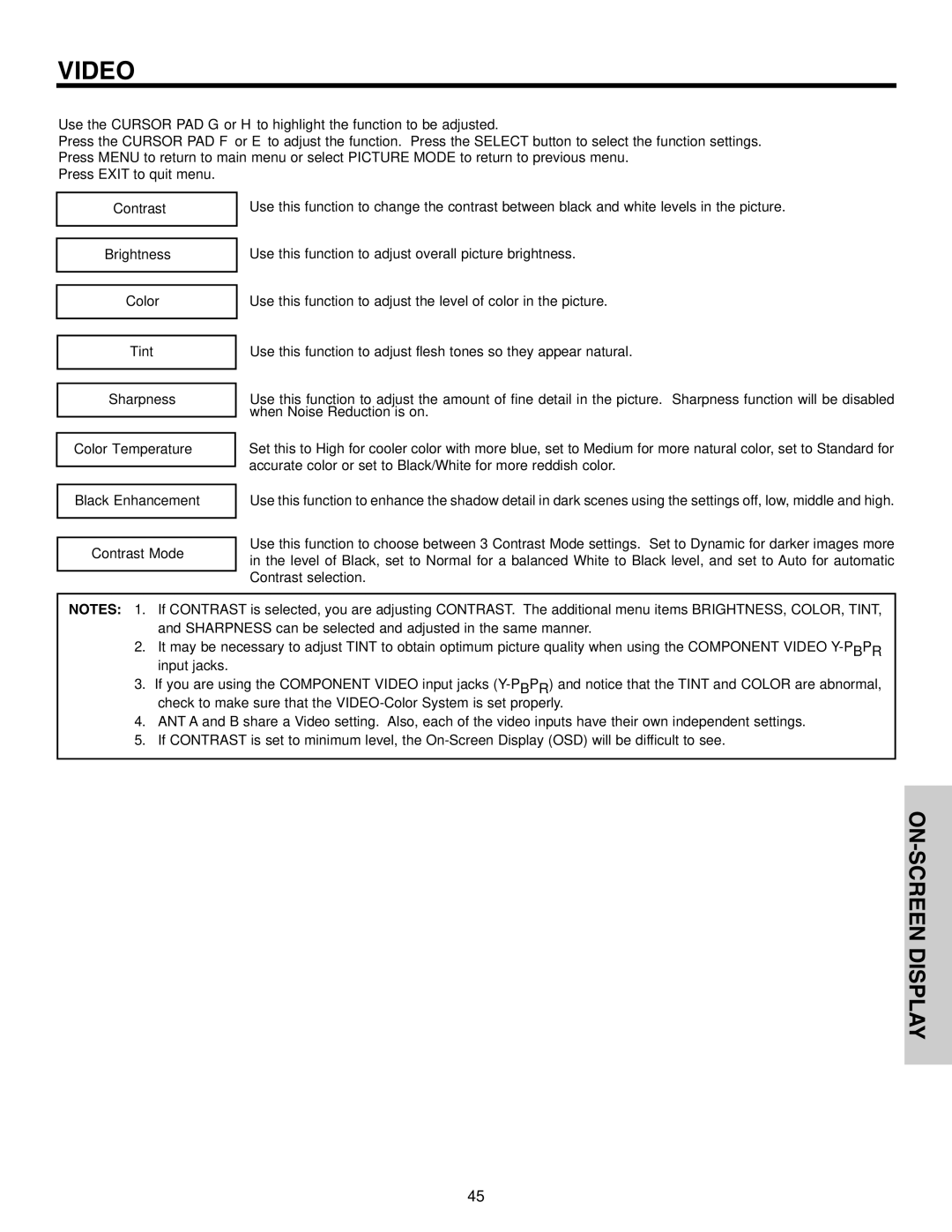 Hitachi 50VS810 important safety instructions Video 