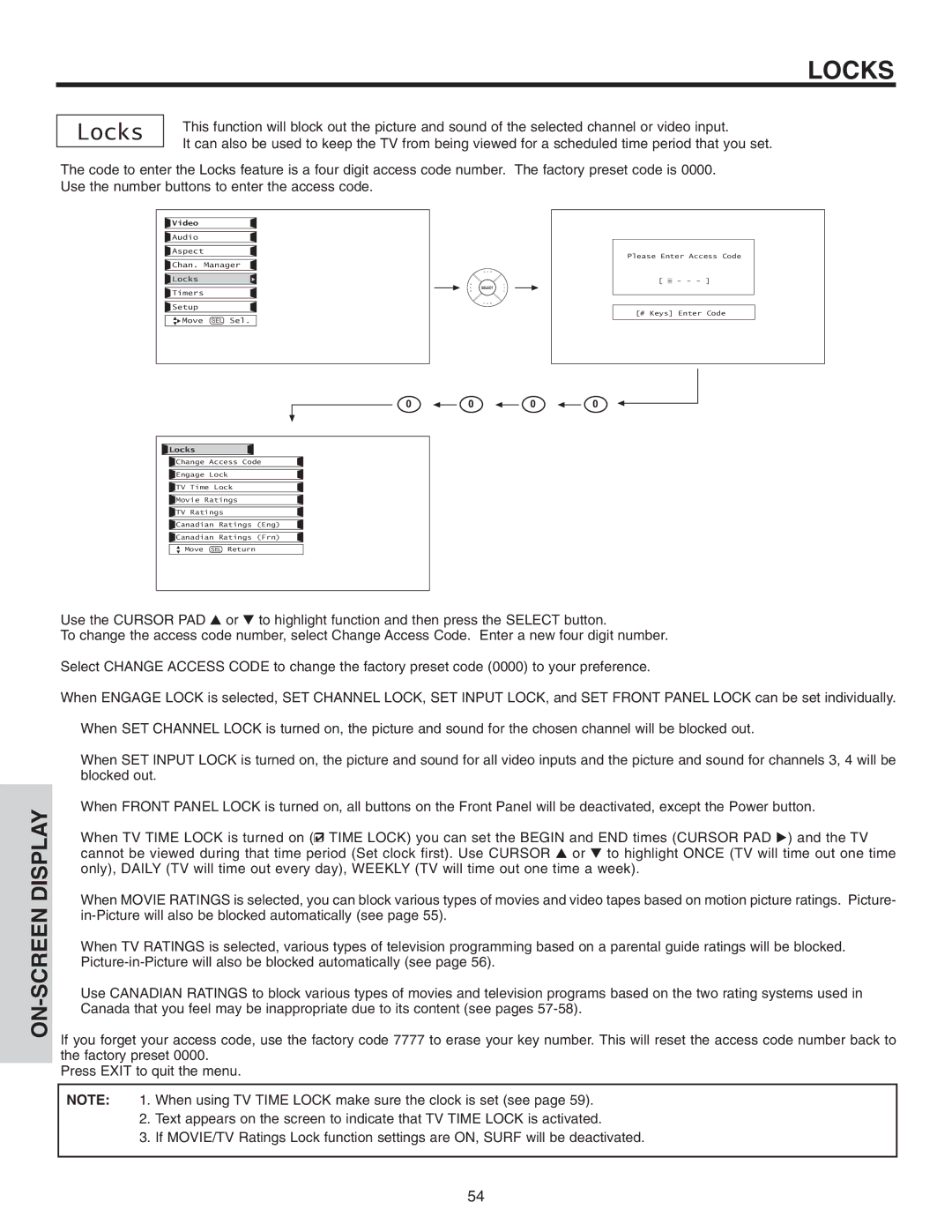 Hitachi 50VS810 important safety instructions Locks 