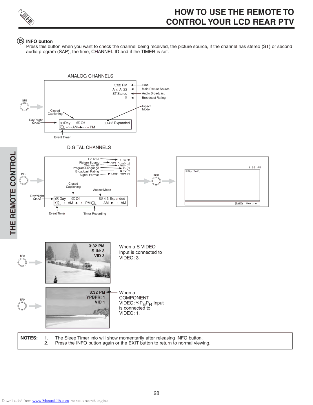 Hitachi 50VS810A, 70VS810, 60VS810A important safety instructions Info button, When a S-VIDEO, Video 