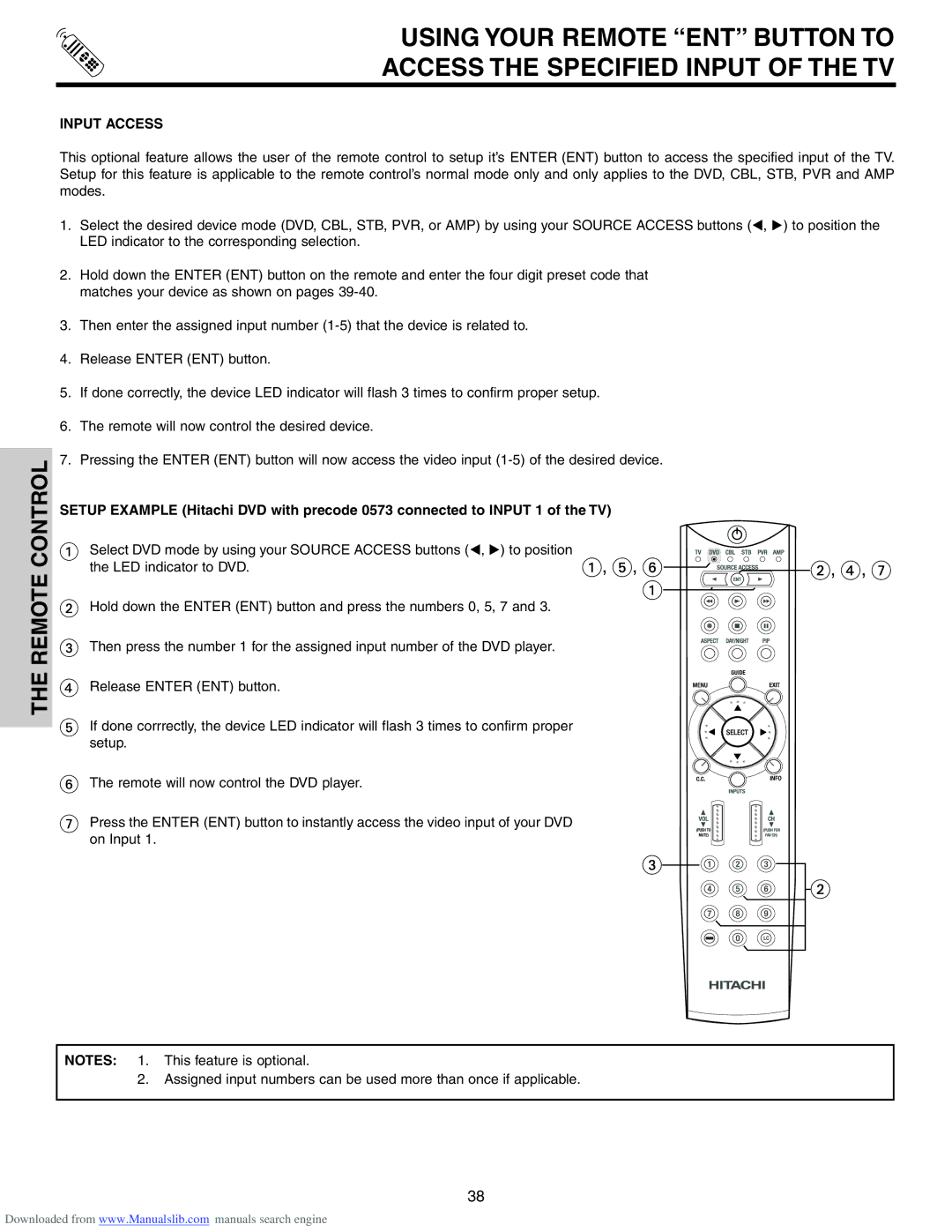 Hitachi 50VS810A, 70VS810, 60VS810A important safety instructions Control, Input Access 