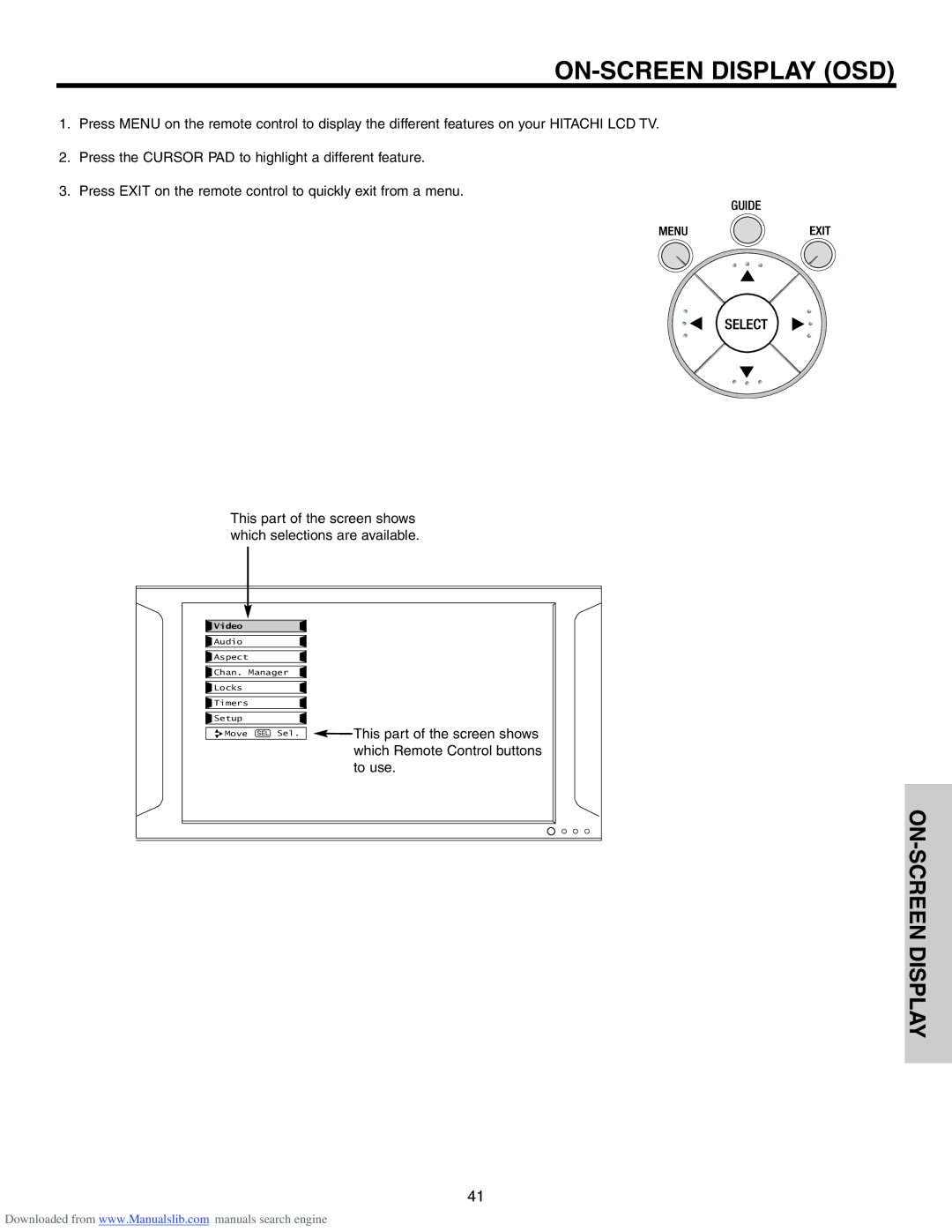 Hitachi 70VS810, 50VS810A, 60VS810A important safety instructions ON-SCREEN Display OSD 