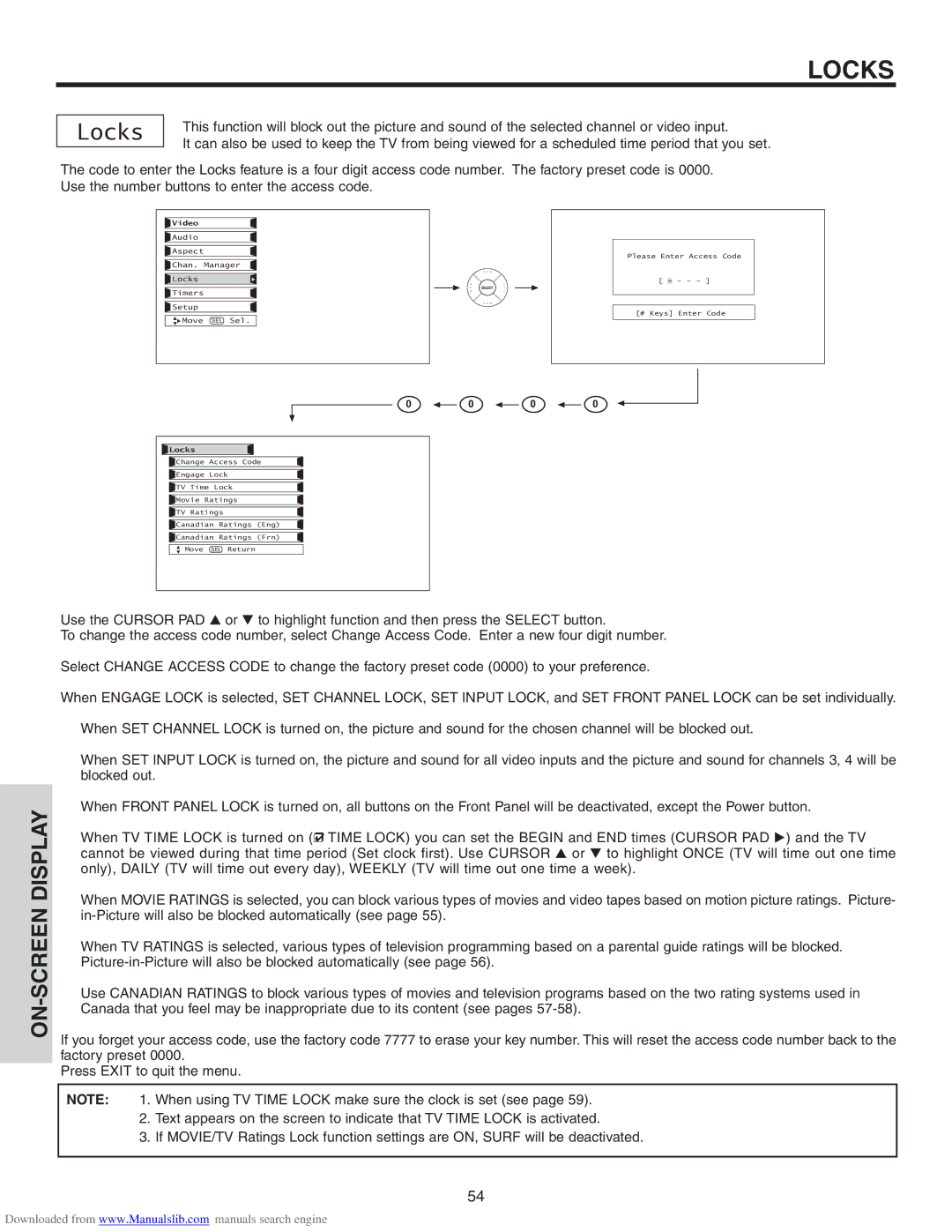 Hitachi 50VS810A, 70VS810, 60VS810A important safety instructions Locks 