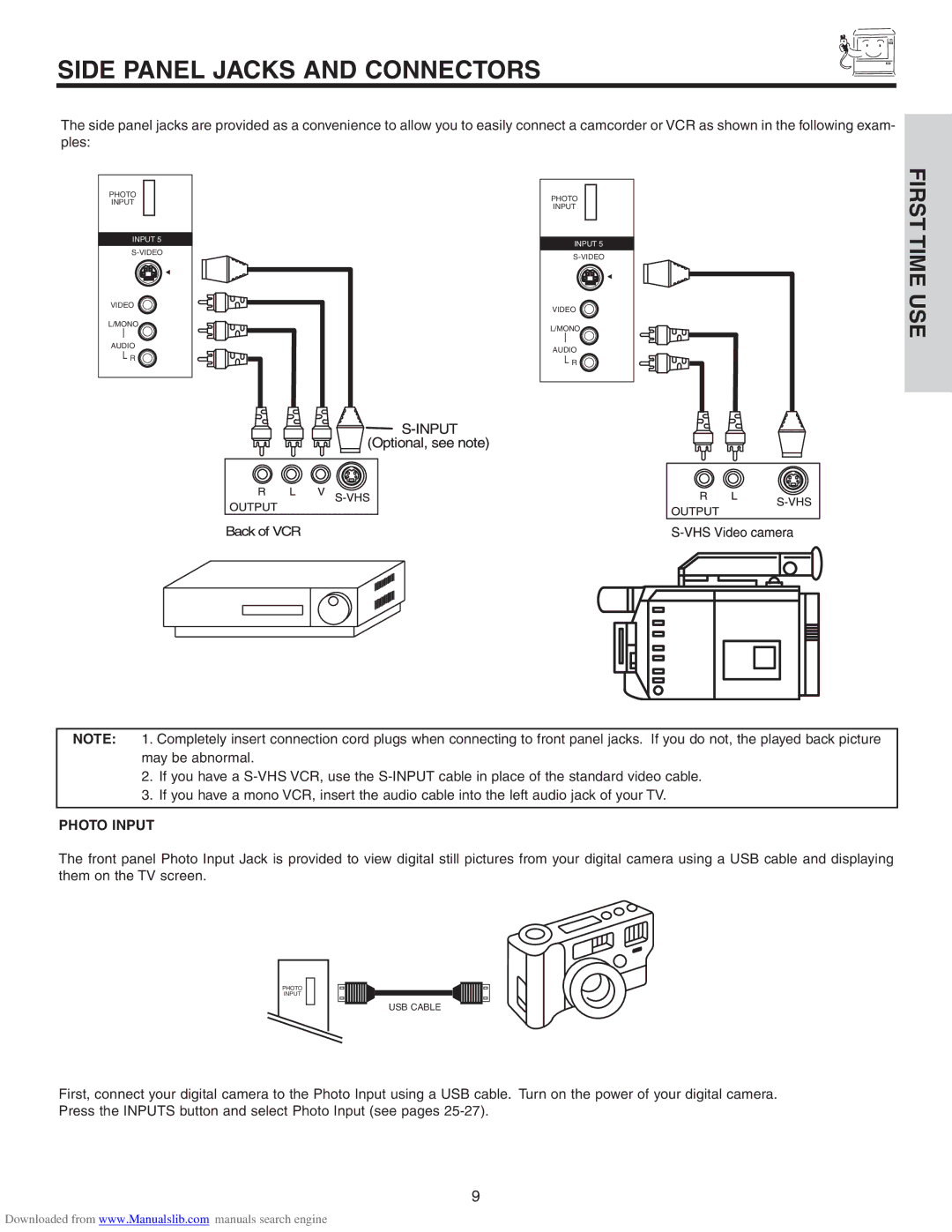 Hitachi 70VS810, 50VS810A, 60VS810A important safety instructions Side Panel Jacks and Connectors 