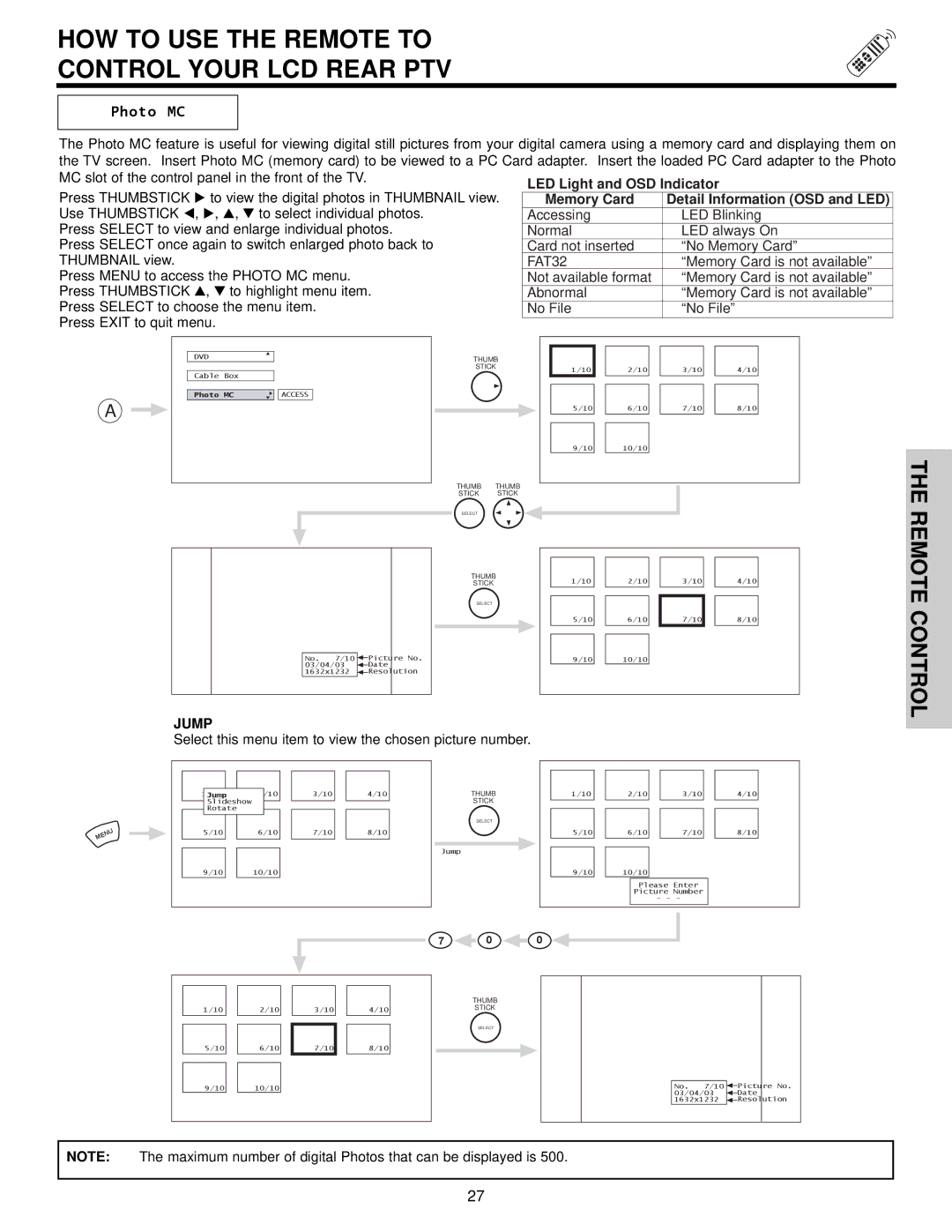 Hitachi 50VX500, 50V500A, 60VX500 important safety instructions Photo MC, Jump 