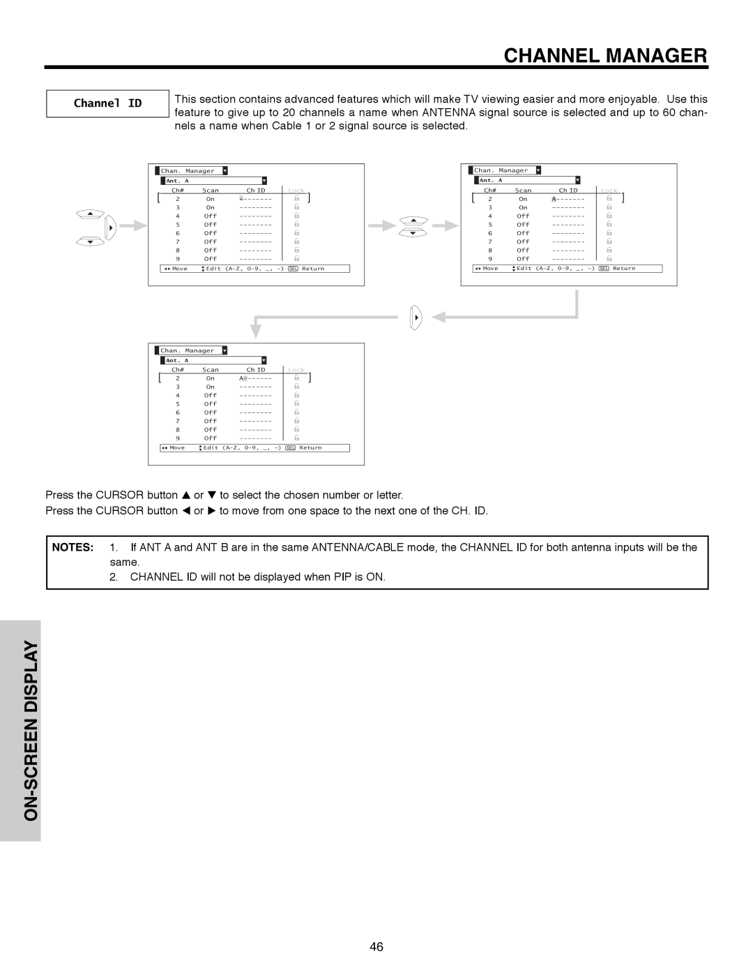 Hitachi 51F520 important safety instructions Channel ID 