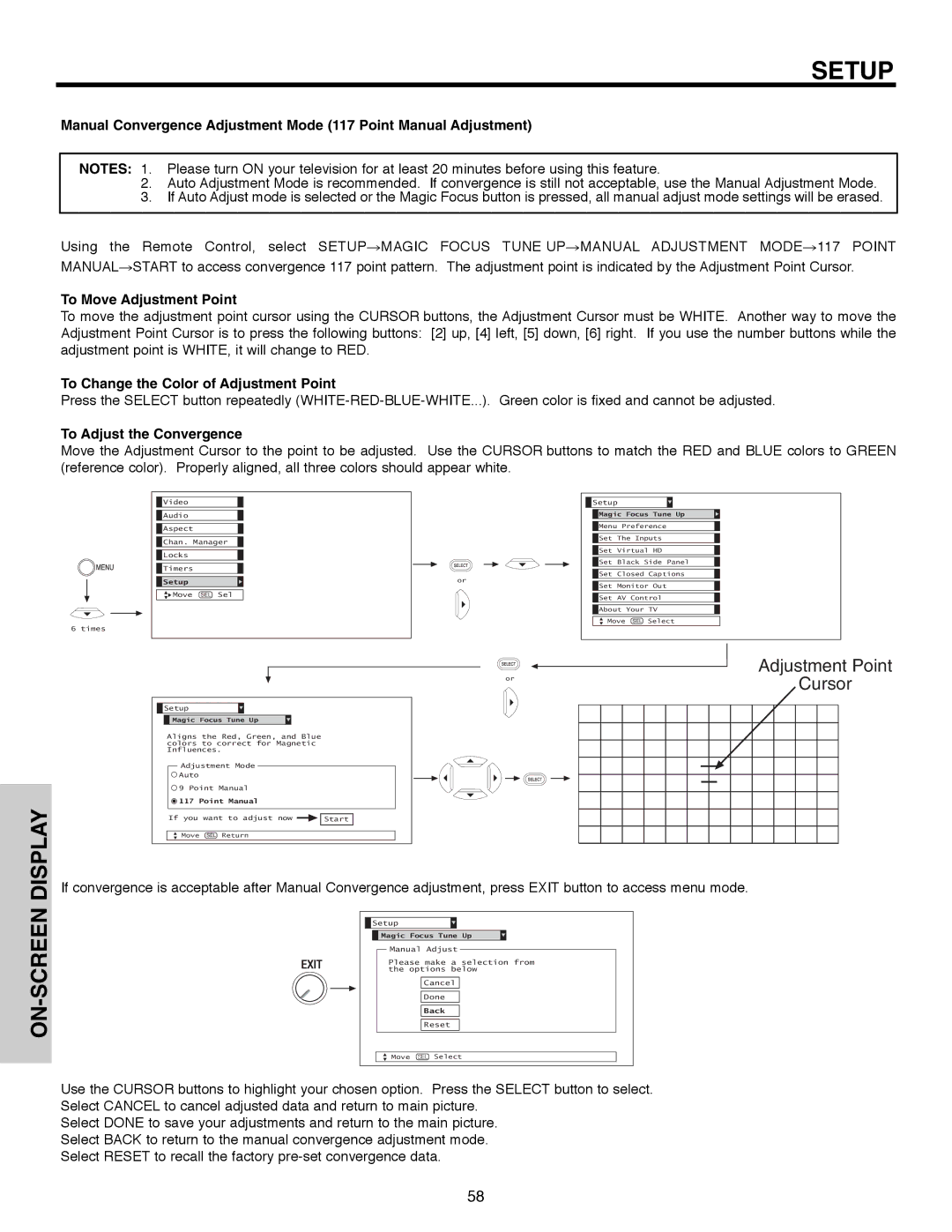 Hitachi 51F520 important safety instructions Display 