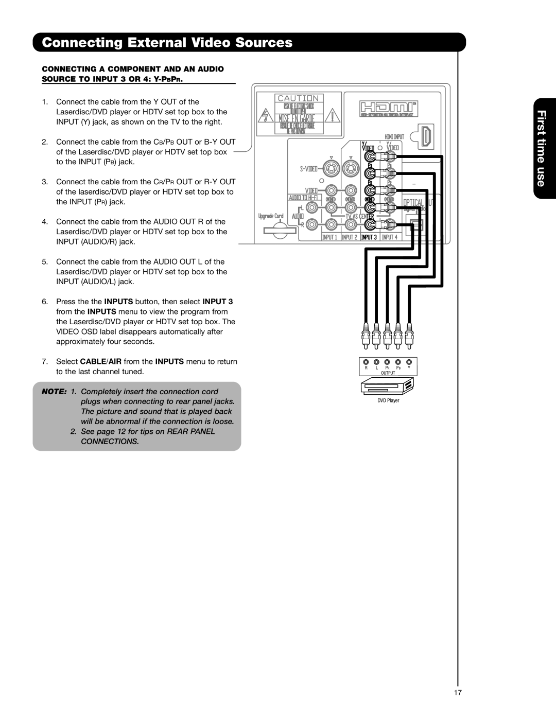 Hitachi 51F59A, 57F59J 65F59, 57F59A, 65F59A, 65F59J, 51F59J important safety instructions Pr Pb 