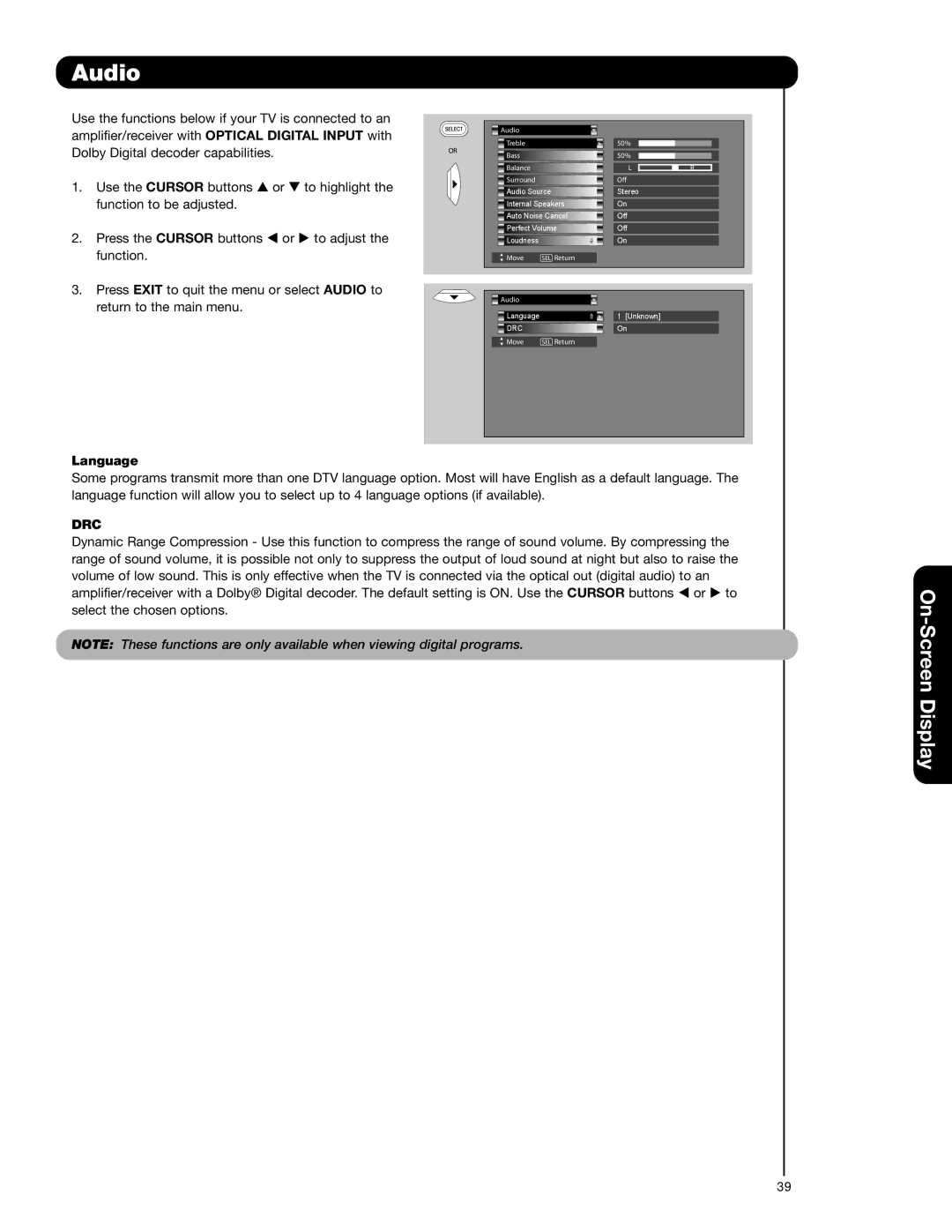 Hitachi 51F59J, 51F59A, 57F59J 65F59, 57F59A, 65F59A, 65F59J important safety instructions Language, Drc 