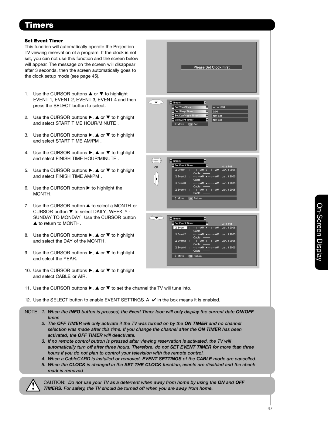 Hitachi 57F710A, 51F710A, 51F710E, 57F710E, 65F710A important safety instructions Month 