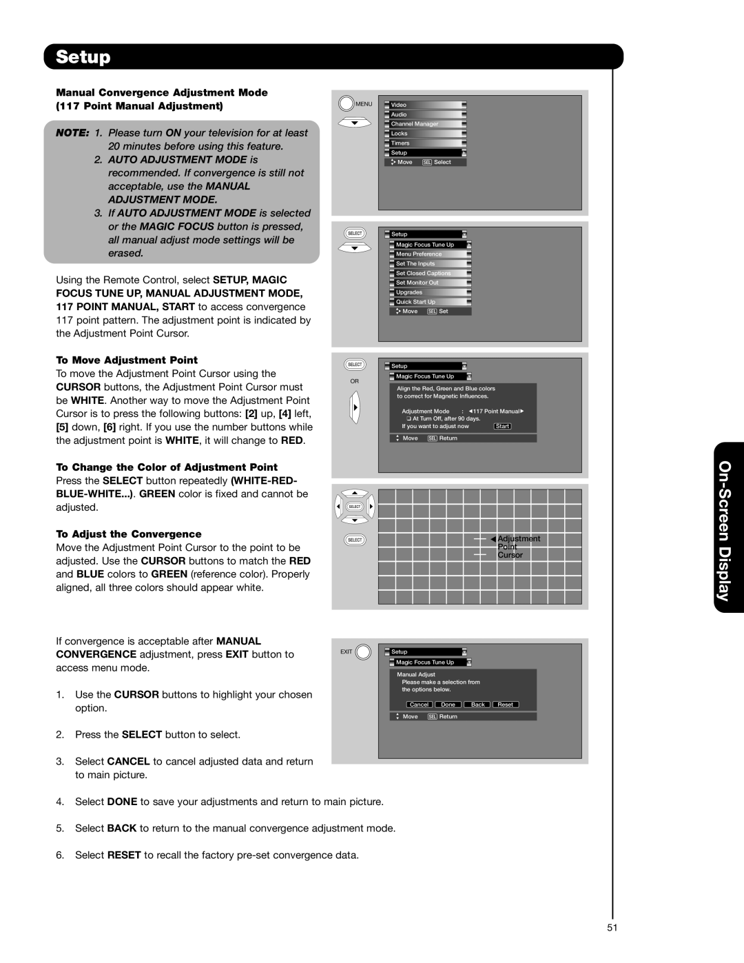 Hitachi 51F710E, 51F710A, 57F710A, 57F710E, 65F710A important safety instructions Setup 