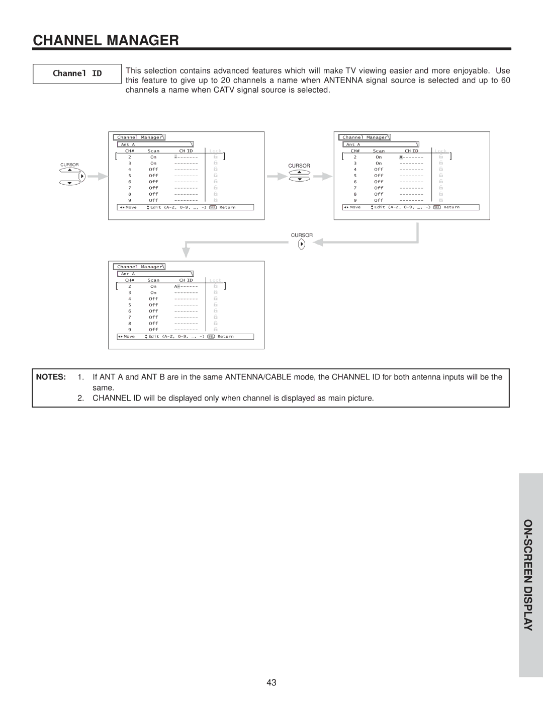 Hitachi 57G500A, 51G500A, 51F500A, 57F500A, 65G500 important safety instructions Channel ID 