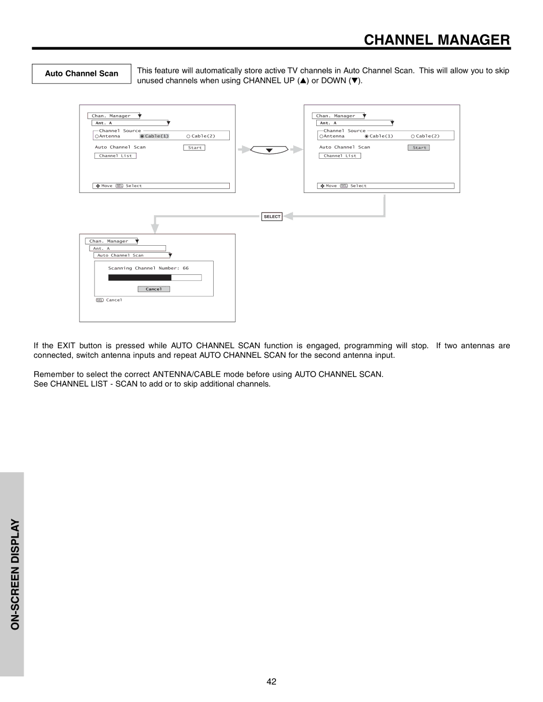 Hitachi 51G500S important safety instructions Auto Channel Scan 