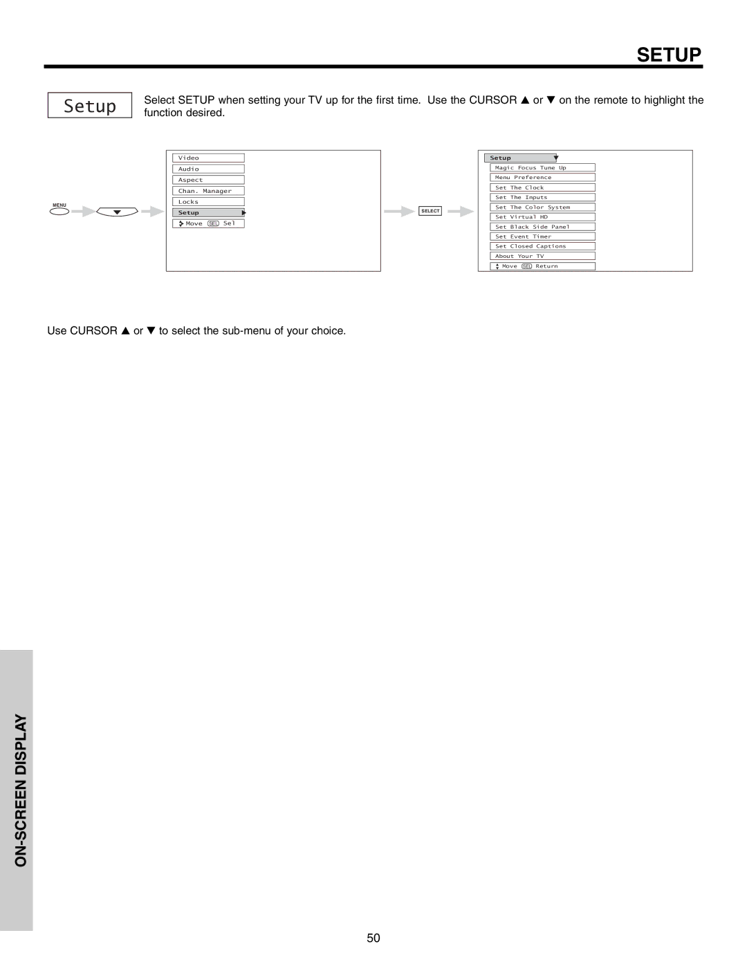 Hitachi 51G500S important safety instructions Setup 