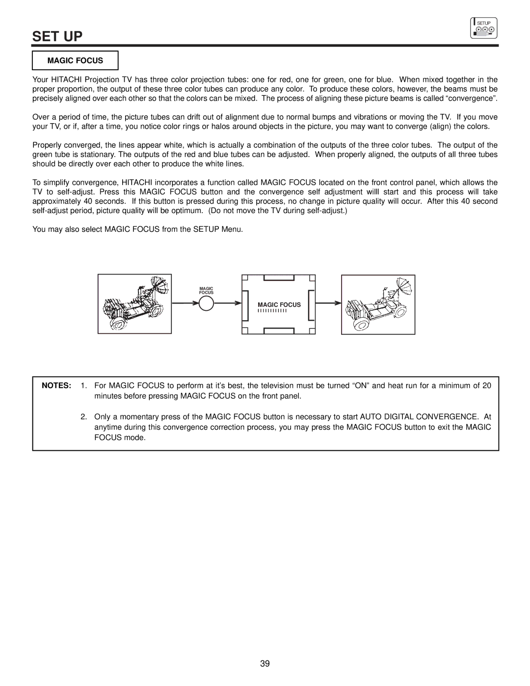 Hitachi 53FDX20B, 43FDX20B, 53SDX20B, 43FDX15B, 53SDX20BB important safety instructions Magic Focus 