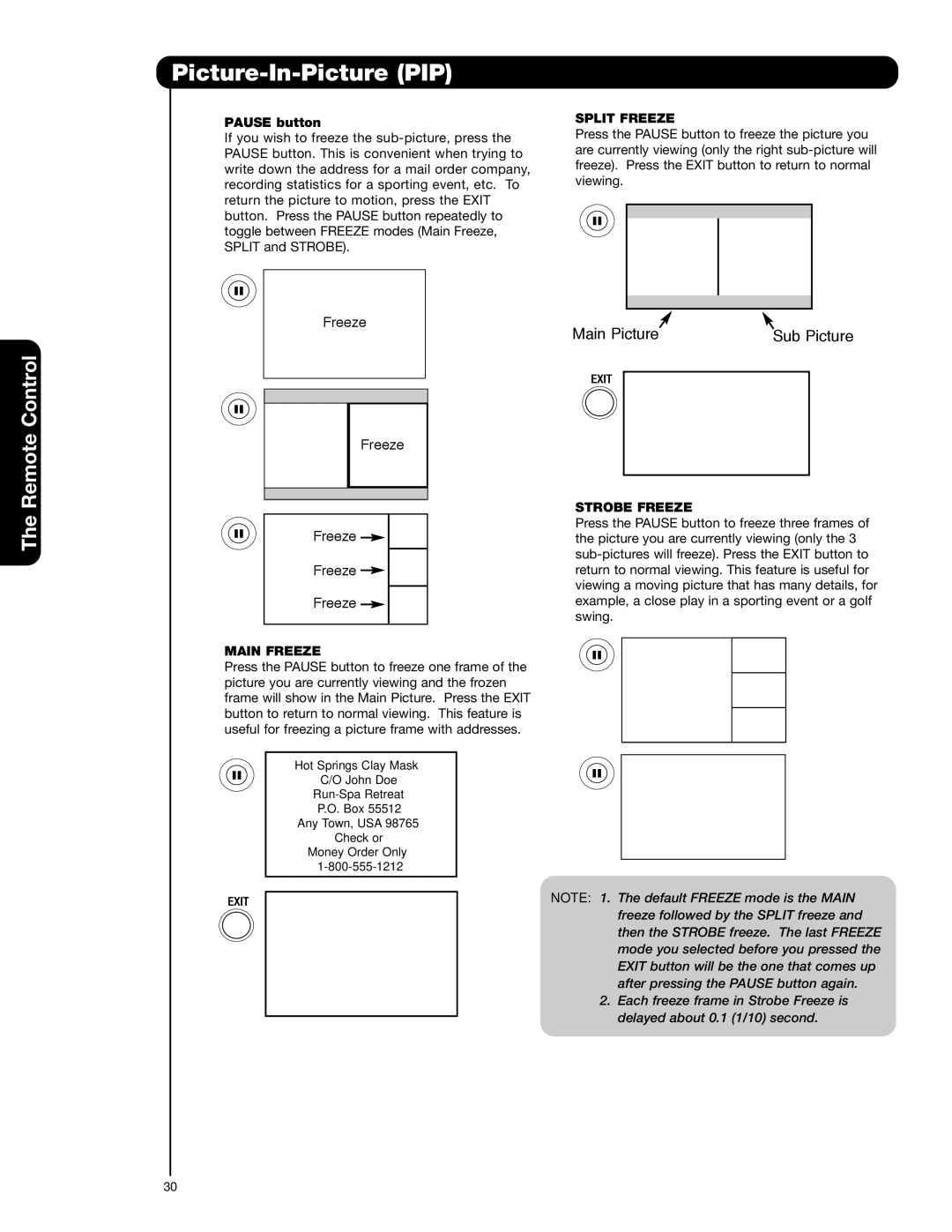 Hitachi 55HDS52, 42HDS52A important safety instructions Split Freeze, Main Freeze, Strobe Freeze 