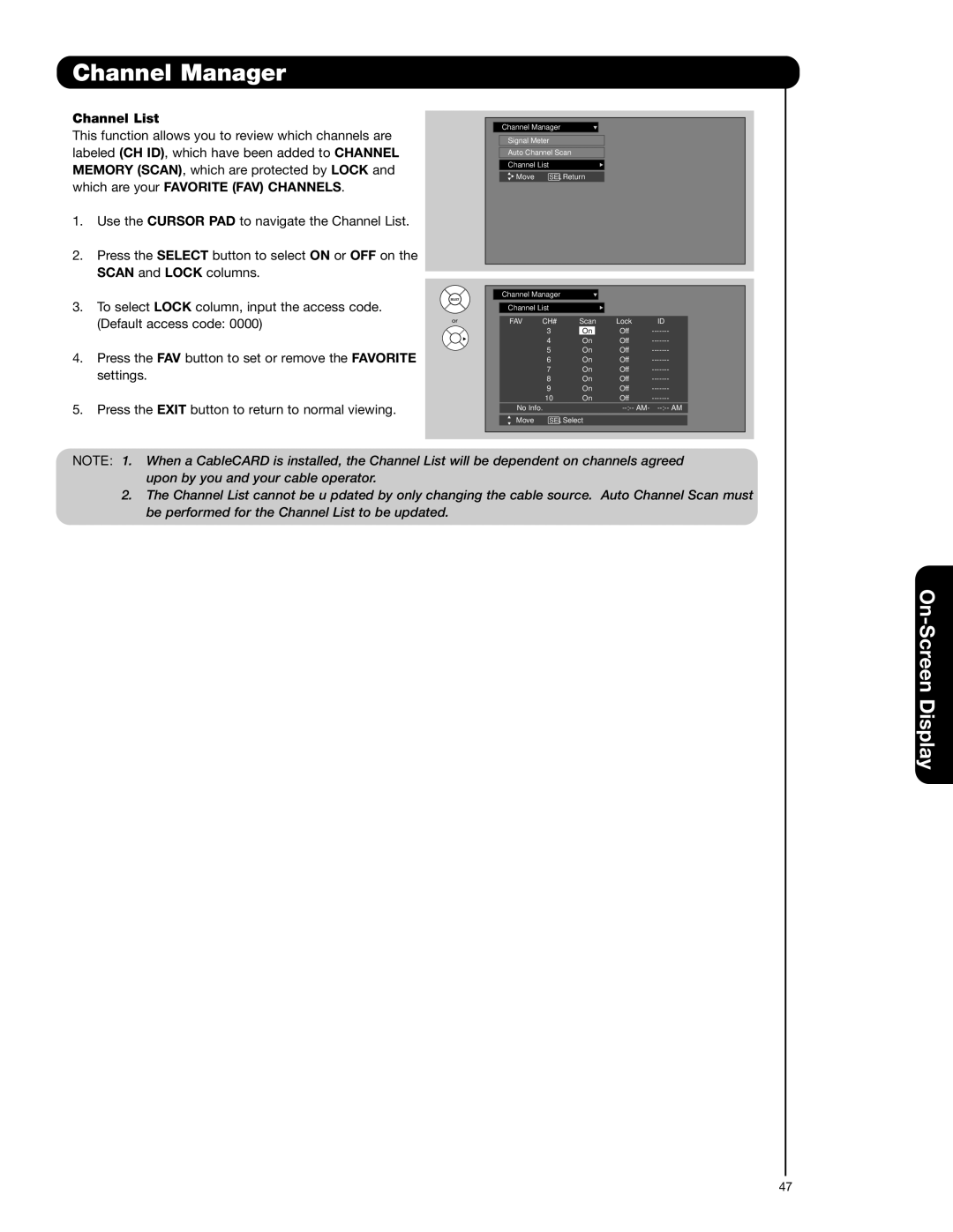 Hitachi 55HDS52, 42HDS52A important safety instructions Channel List, Which are your Favorite FAV Channels 