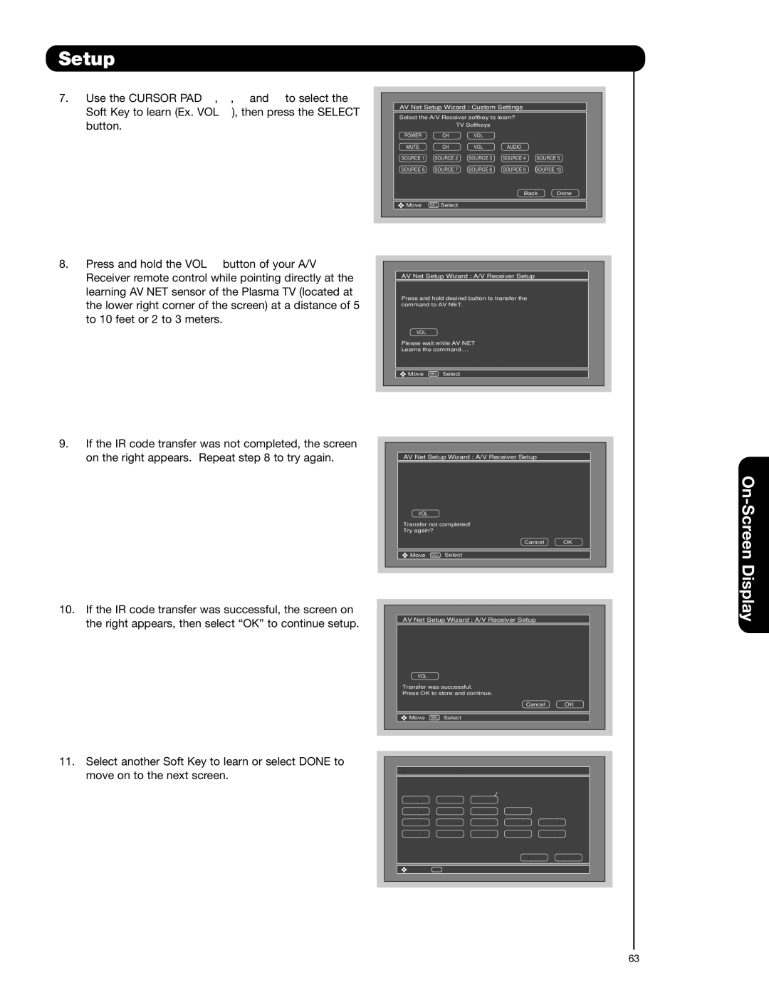 Hitachi 55HDS52, 42HDS52A important safety instructions Use the Cursor PAD To select Soft Key to learn Ex. VOL 