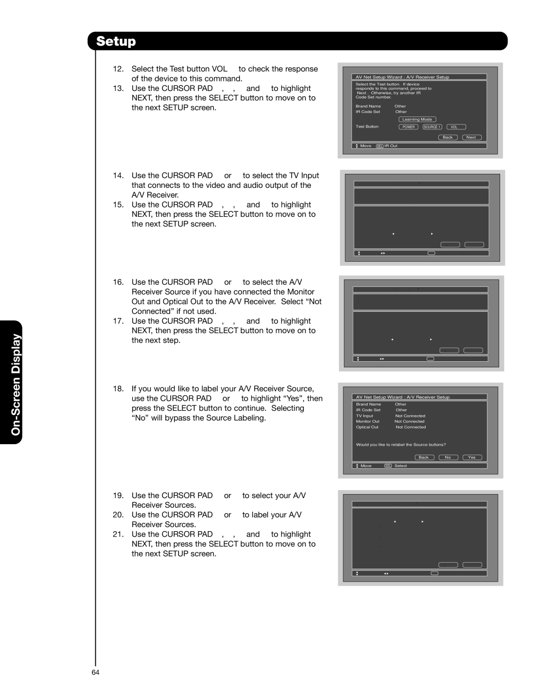 Hitachi 42HDS52A, 55HDS52 important safety instructions Select the Test button VOL 