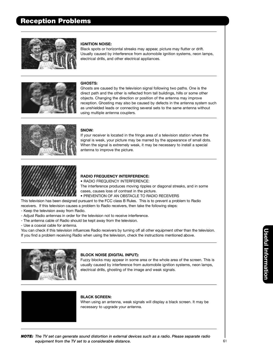 Hitachi 42HDS69, 55HDS69 important safety instructions Reception Problems 