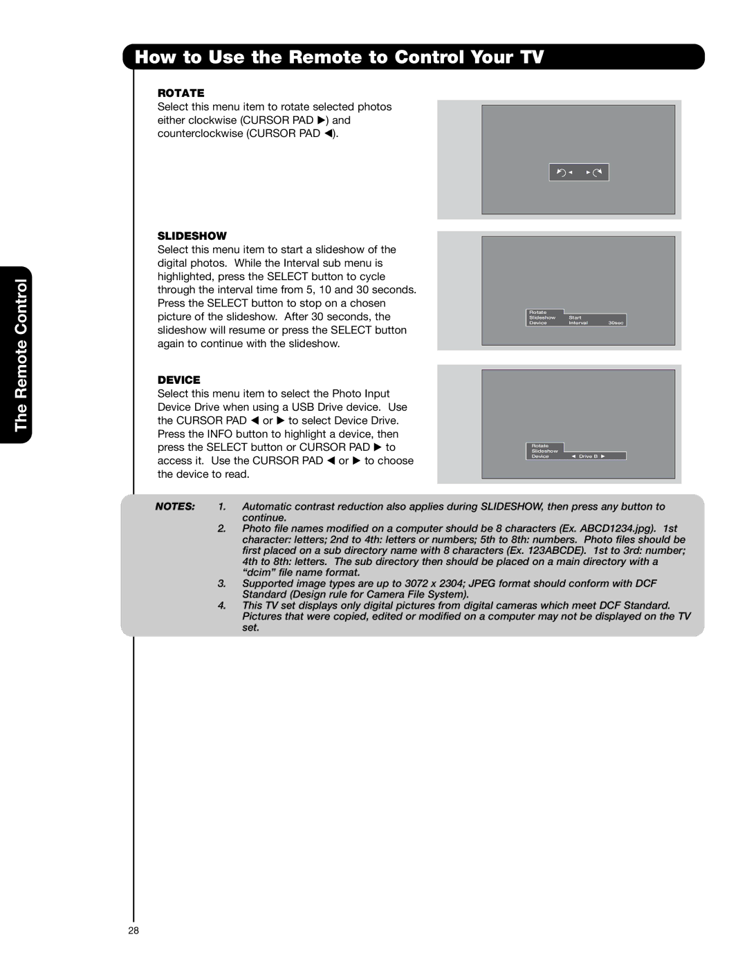 Hitachi 55HDT52 important safety instructions Rotate 