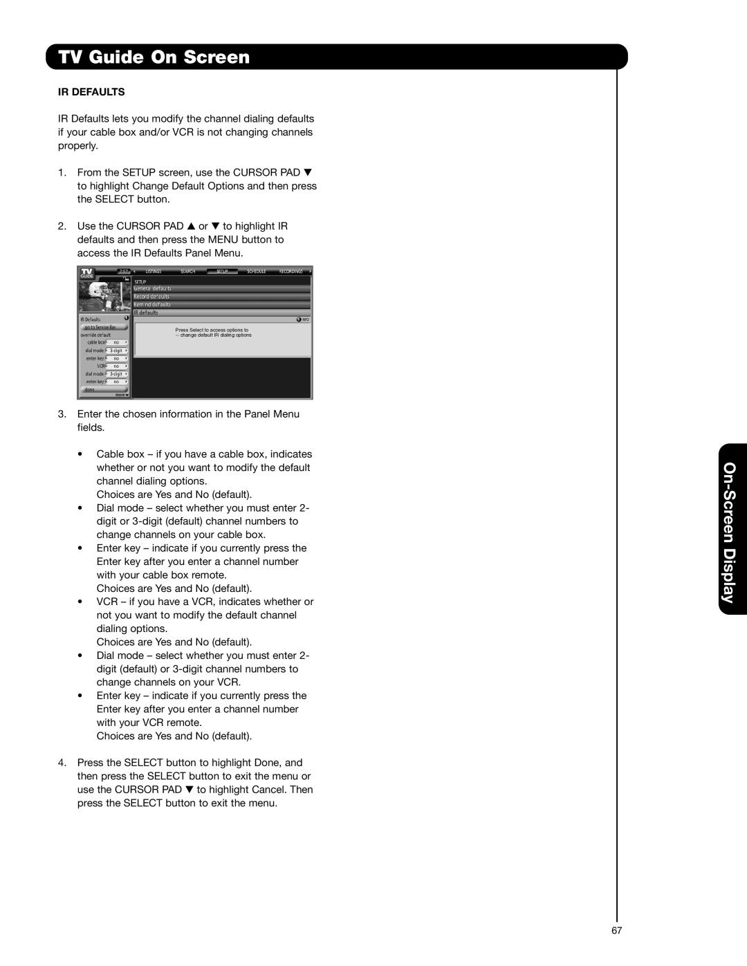 Hitachi 55HDT52 important safety instructions IR Defaults 