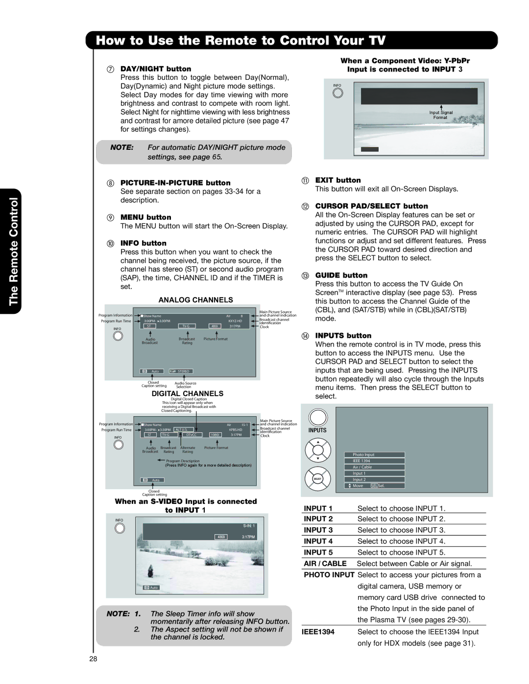 Hitachi 55HDT79, 42HDT79, 42HDX99, 55HDX99 important safety instructions Analog Channels, Digital Channels 