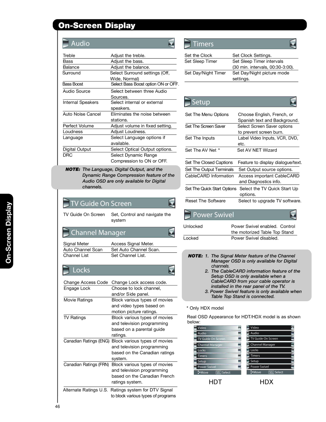 Hitachi 42HDX99, 55HDT79, 42HDT79, 55HDX99 important safety instructions TV Guide On Screen 