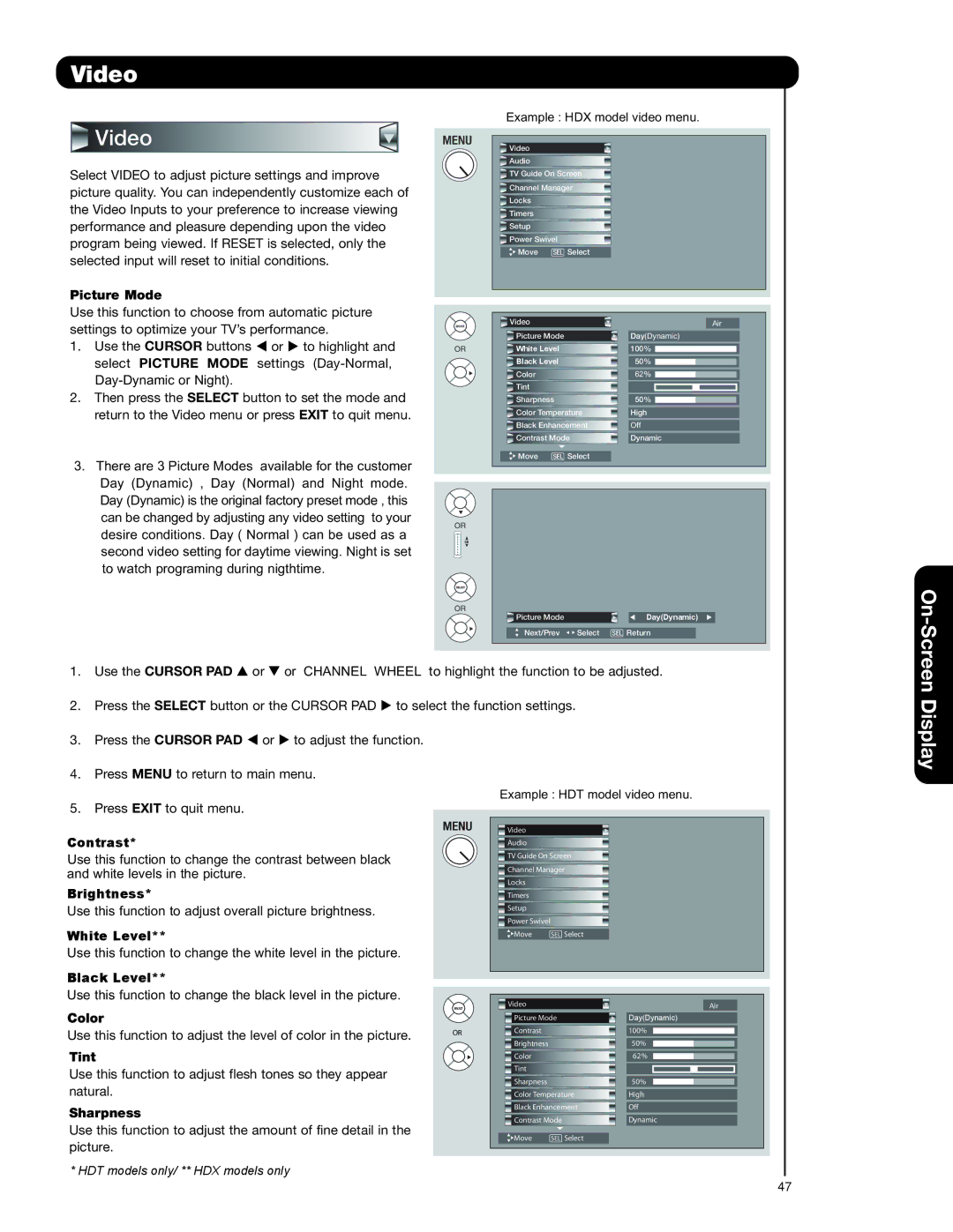 Hitachi 55HDX99, 55HDT79, 42HDT79, 42HDX99 important safety instructions Video 