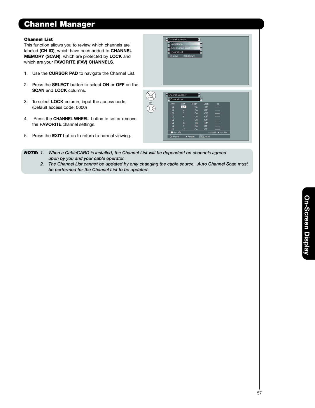 Hitachi 42HDT79, 55HDT79, 42HDX99, 55HDX99 important safety instructions Channel List 