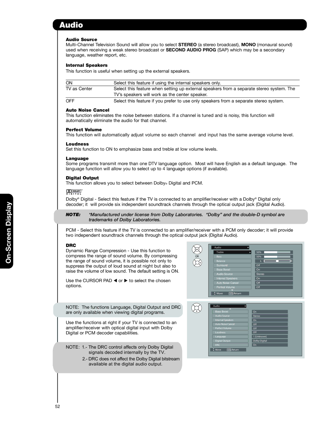 Hitachi 55HDT79 42HDX99 important safety instructions Drc 