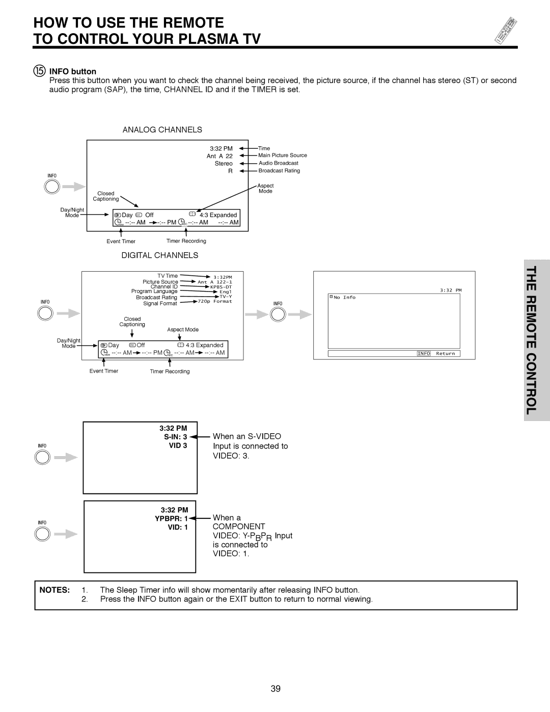 Hitachi 55HDX61A important safety instructions Info button, When an S-VIDEO, Video 