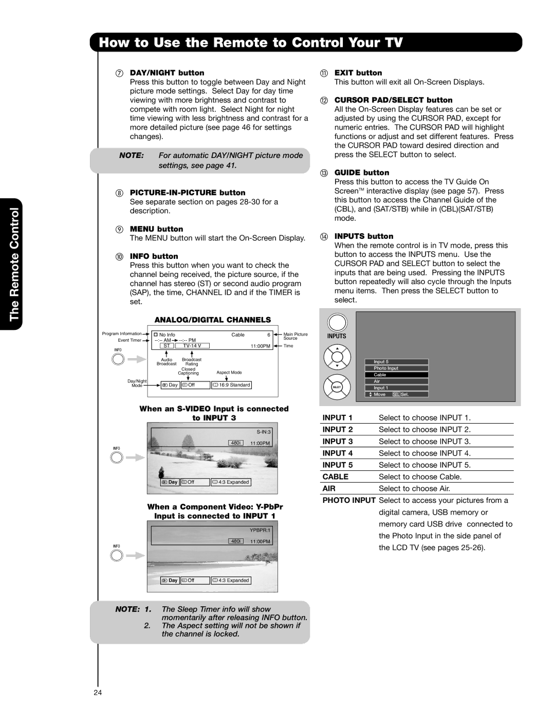 Hitachi 55VG825 important safety instructions ANALOG/DIGITAL Channels, Air 