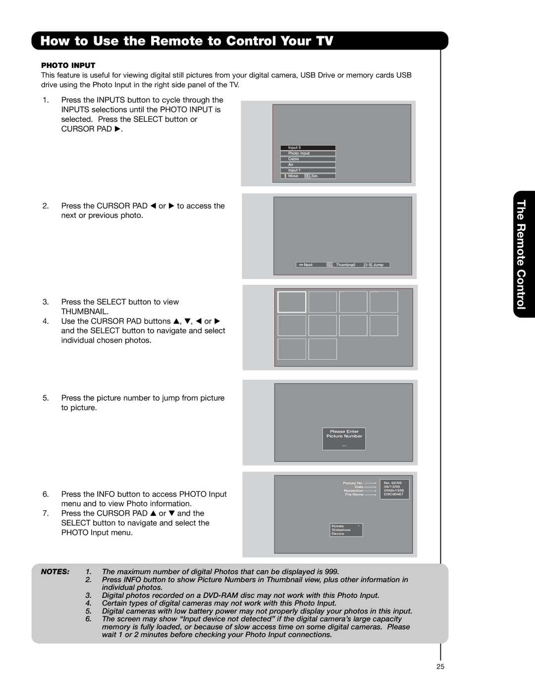 Hitachi 55VG825 important safety instructions Cursor PAD 