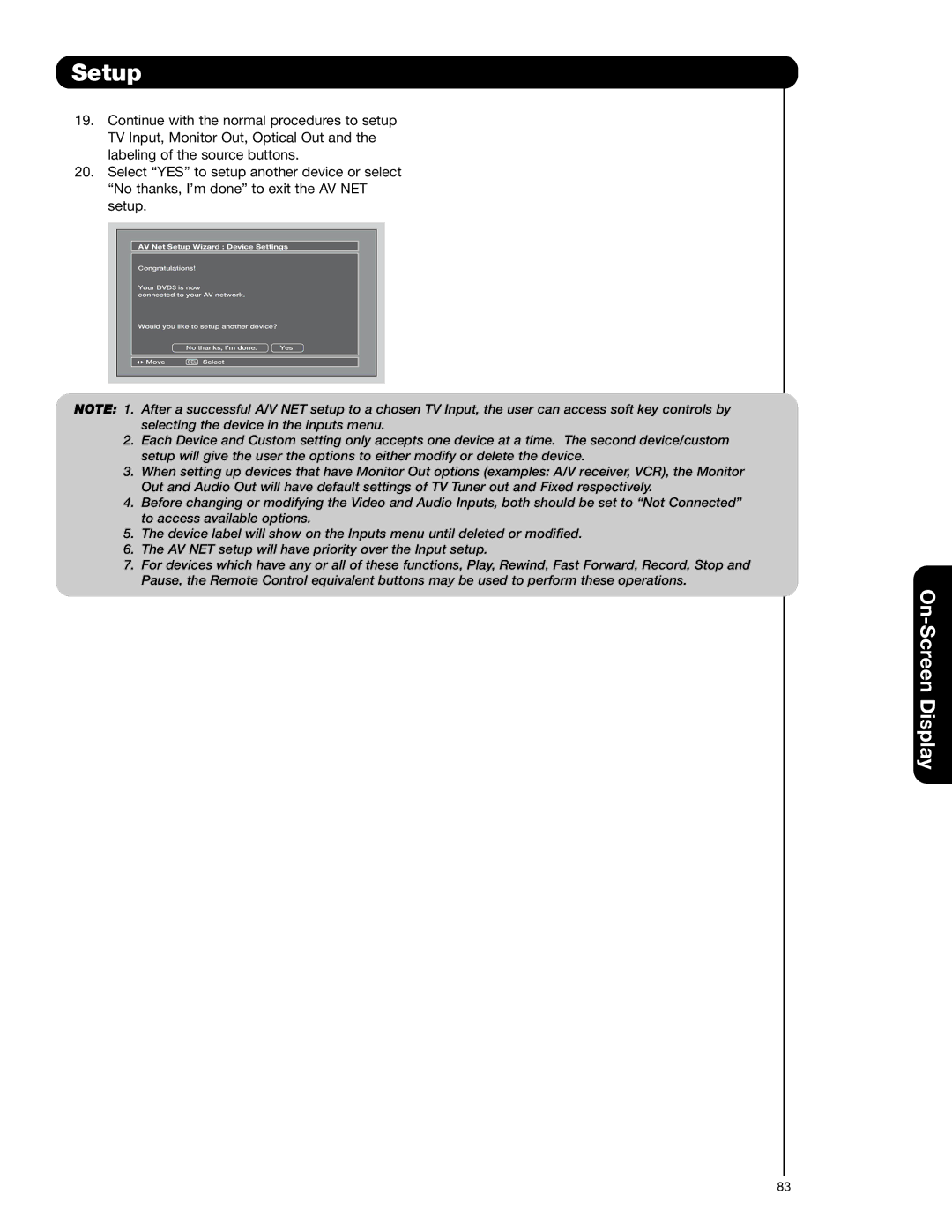 Hitachi 55VG825 important safety instructions Setup 