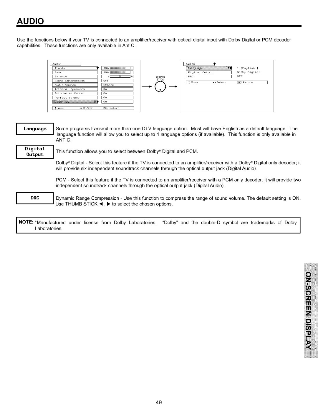 Hitachi 65S700, 57S700, 51S700 important safety instructions Language, DigitalOutput, Drc 