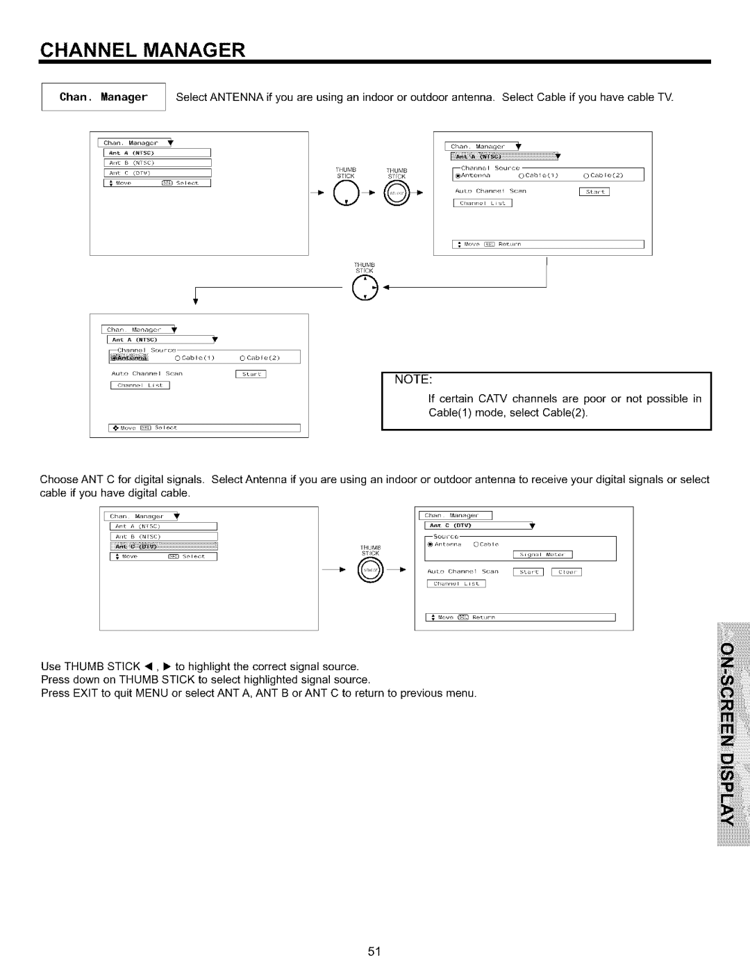 Hitachi 57S700, 65S700, 51S700 important safety instructions Channel Manager, Dtv 