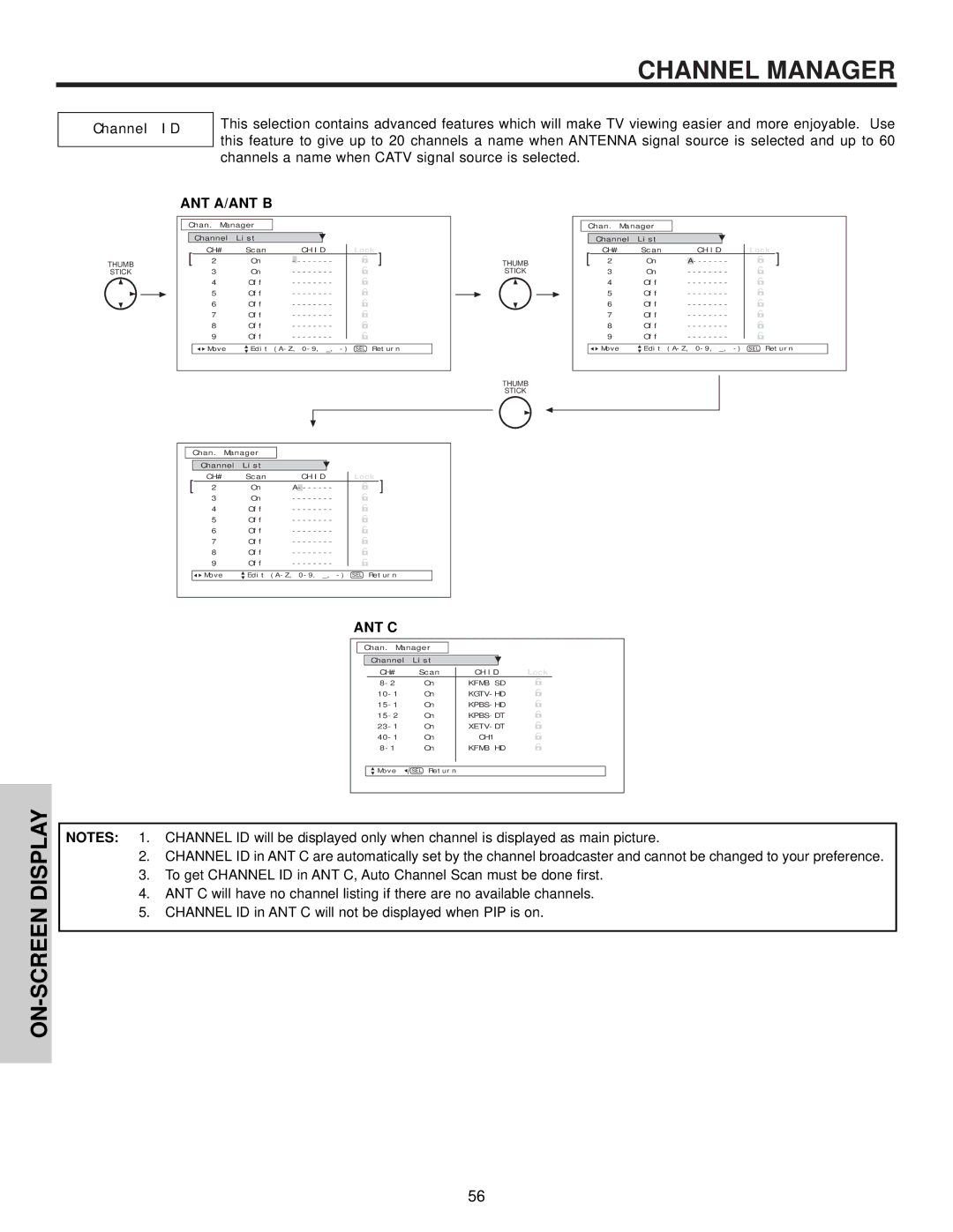 Hitachi 51S700, 57S700, 65S700 important safety instructions Channel ID, Channel List 