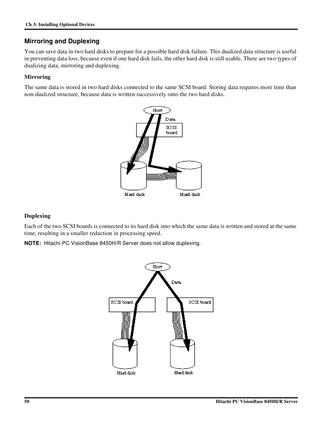 Hitachi 8450H/R manual Mirroring and Duplexing 