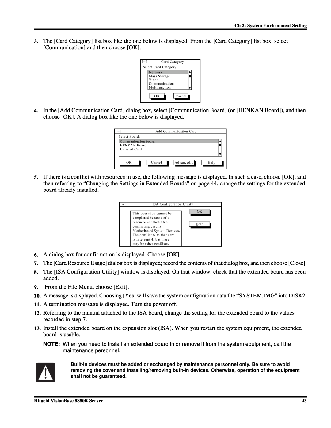 Hitachi 8880R manual A dialog box for confirmation is displayed. Choose OK 